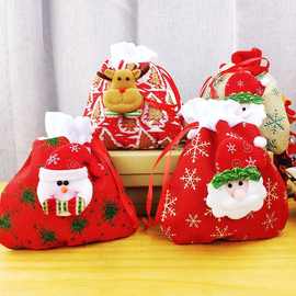 圣诞节礼物装饰品儿童平口袋礼物袋圣诞袜布袋糖果袋平安果包装