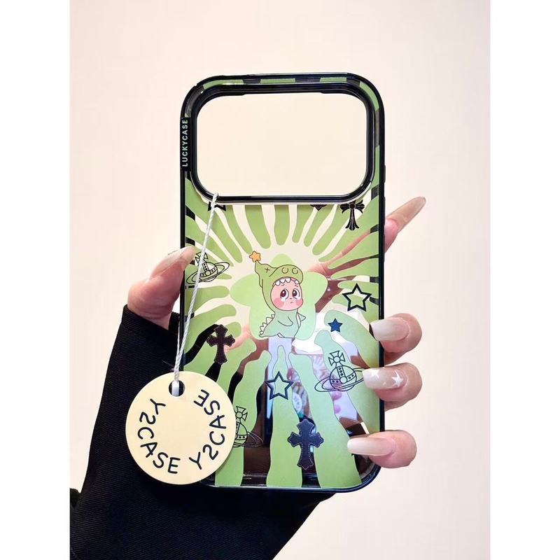 可爱卡通满屏十字架星星小人黑边手机壳适用iPhone1716151413女壳|undefined