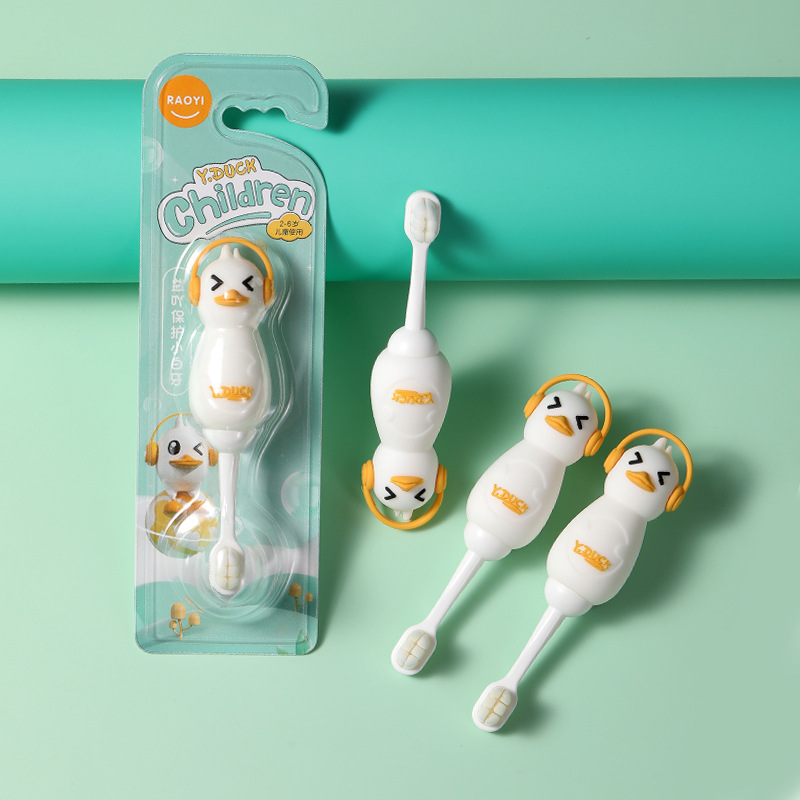 Small white duck children's yunrou Wanmao toothbrush single pack 3-6 years old infant baby soft hair toothbrush in stock wholesale