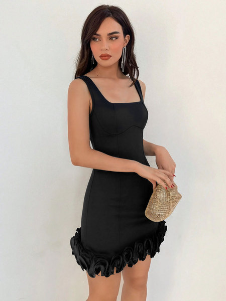 solid color elegant dress sleevless