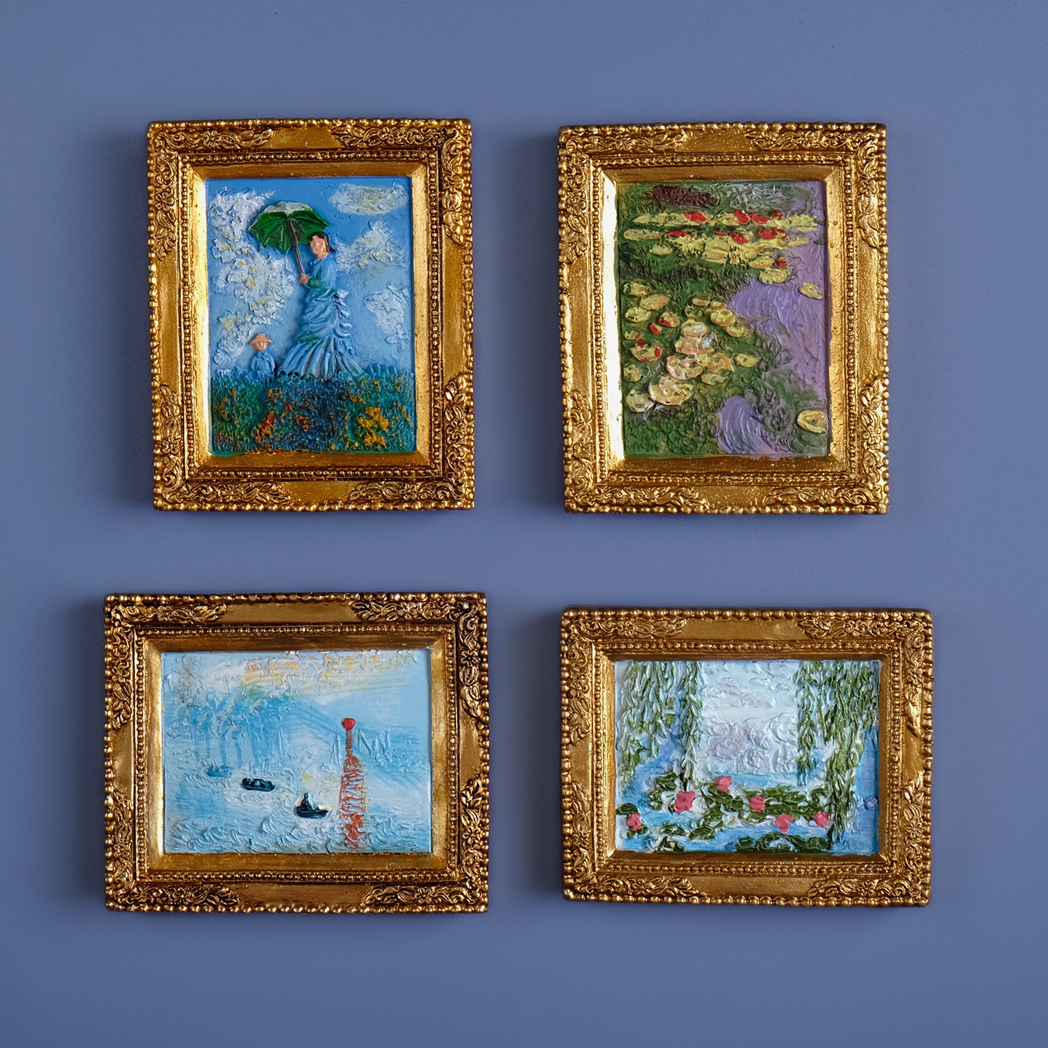 Oil Painting Pattern Elegant Classical Oil Painting Resin Refrigerator Magnet
