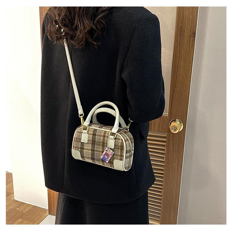 Borsa a tracolla a quadri per donna, elegante borsa a spalla tartan_voghion.com