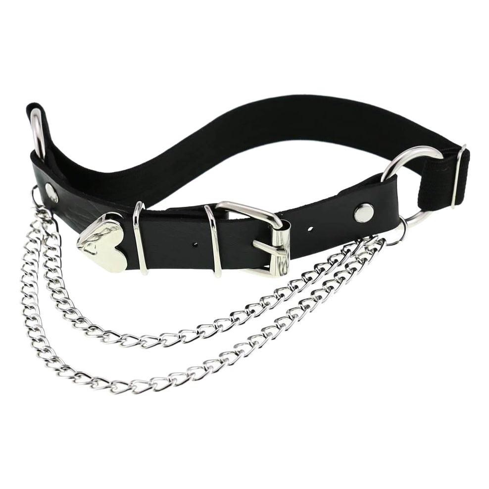 Европейский и Американский панк-готический пояс из искусственной кожи с нерегулярными подвязками, персонализированная сердечная цепочка для любви, эластичное кольцо на бедро
