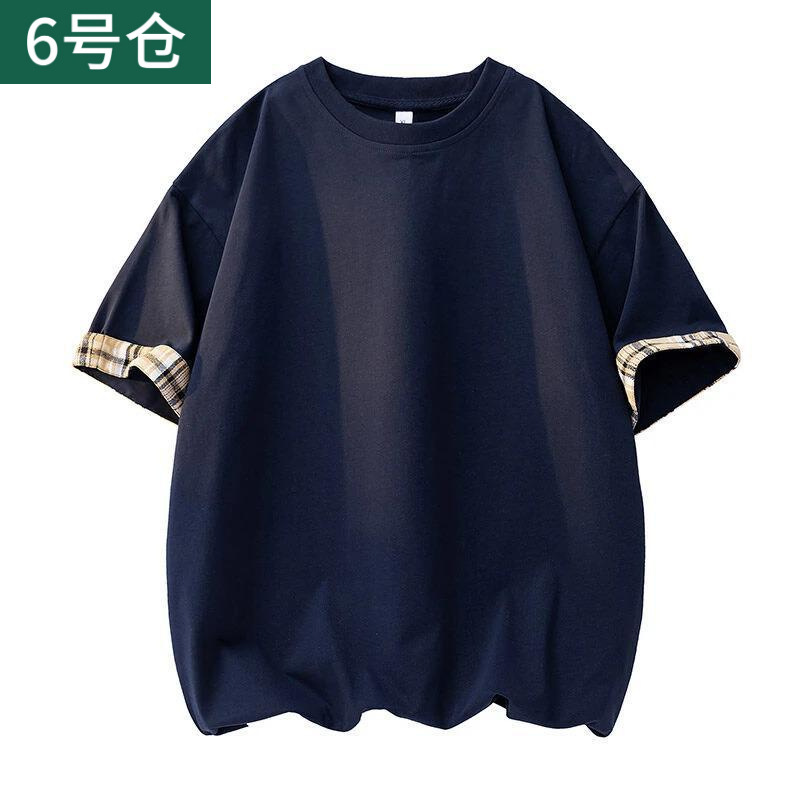 Plaid Men's Short-Sleeved T-Shirt Summer Thin 2025 New Half-Sleeved Loose Trendyy Casual Top
