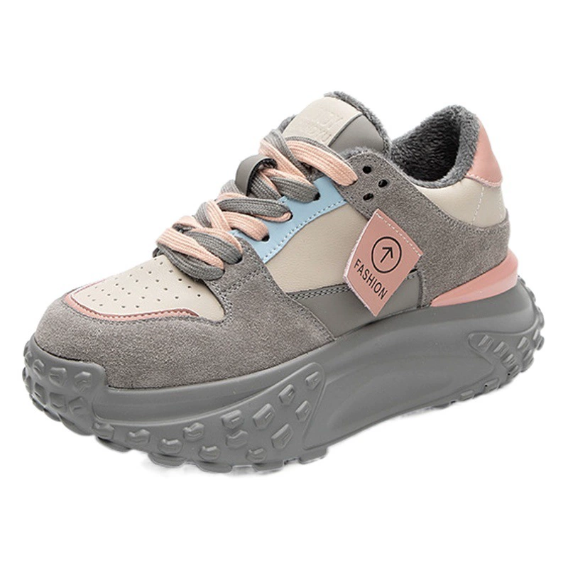 Женские кроссовки в европейском стиле, интернет-хиты 2025 года, осенне-зимняя новинка, корейская версия, повседневные модные трендовые спортивные кроссовки на толстой подошве