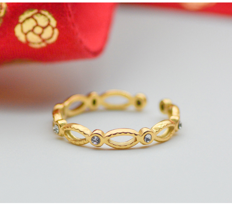 6g Weight 0.03µm Gold Plating Thickness PVD Coated Gold Plating Process PVD Coated Real Gold Plated Geometric Stainless Steel Luxurious Waterproof Non Tarnish