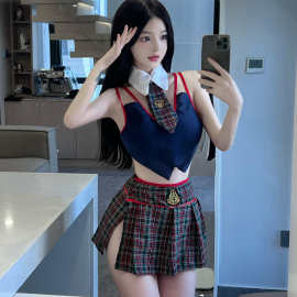 夜幽趣性感情趣内衣学院风学生分体制服诱惑学生装角色扮演套装新