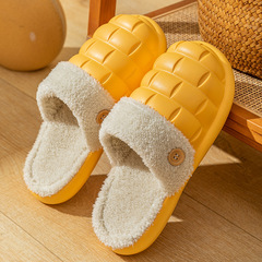 Detachable Couple Cotton Slippers for Women, Autumn/Winter Outdoor Wear, Warm Indoor Home Slippers, Thick Sole, Anti-Slip, Fuzzy Postpartum Cotton Slippers