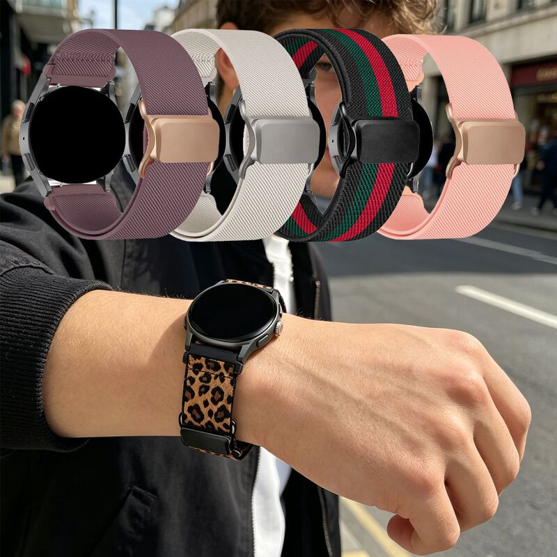 Suitable for amazfit GTS4 3 2 magnetic nylon elastic strap GTR4/Active3 2 smart watch strap Suitable for amazfit GTS4 3 2 magnetic nylon elastic strap GTR4/Active3 2 smart watch strap