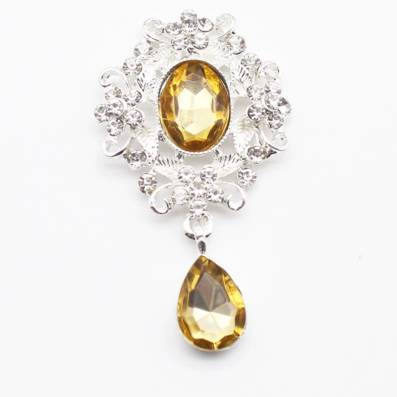 Korean-style Metal Pendant Hair Accessory, Crystal Drop Accent, Multi-Color Options
