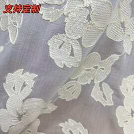 新款棉泡纱绣花布 棉线毛巾绣满幅刺绣 女装连衣裙礼服辅料现货