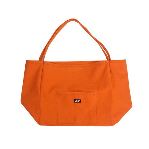 Huanghuangjia solid color canvas bag 2024 new ins women's bag large capacity simple Korean style single shoulder literary crossbody bag