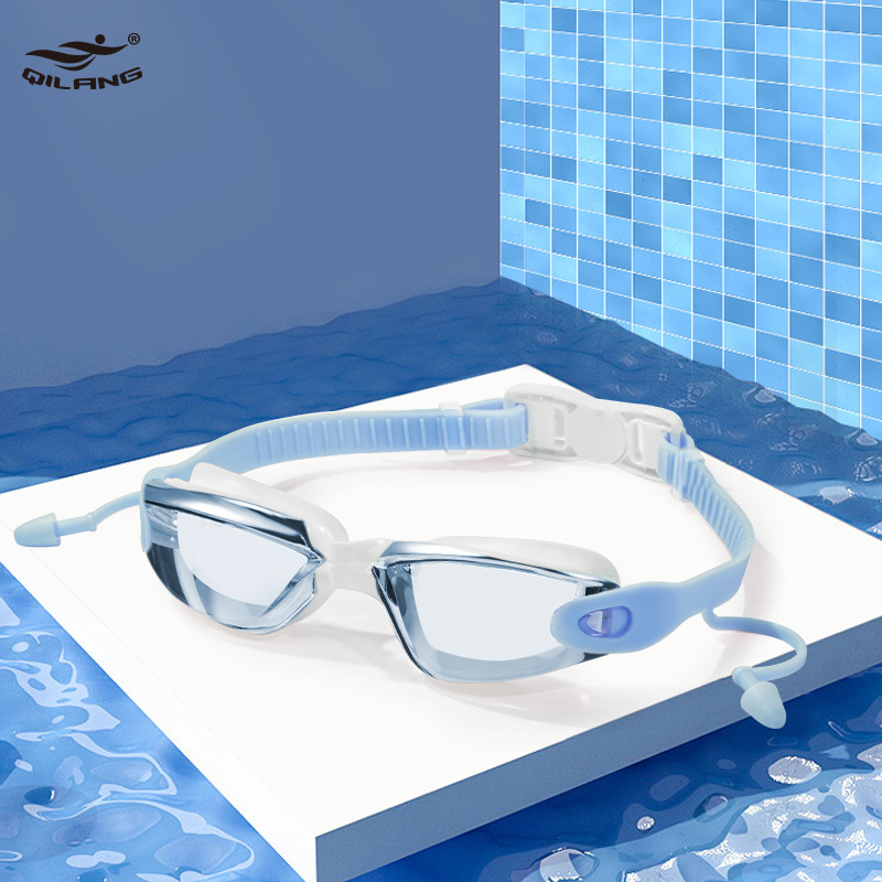Gafas de Buceo y Natación con Tapones Integrados de PC Electrochapado Impermeable Antivaho Unisex image 11