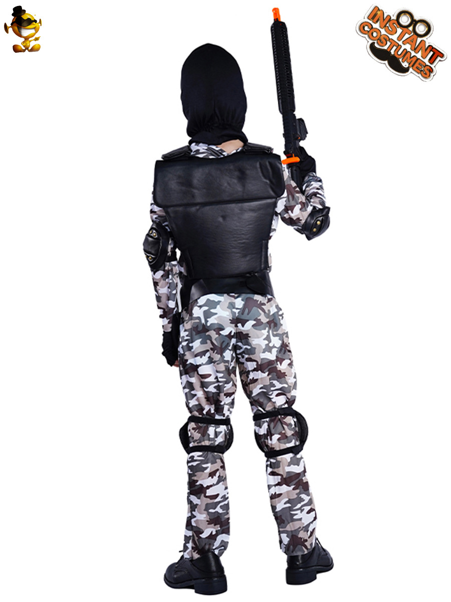 Niños de Halloween niño Fuerzas Especiales del Ejército traje niño SWAT Cosplay