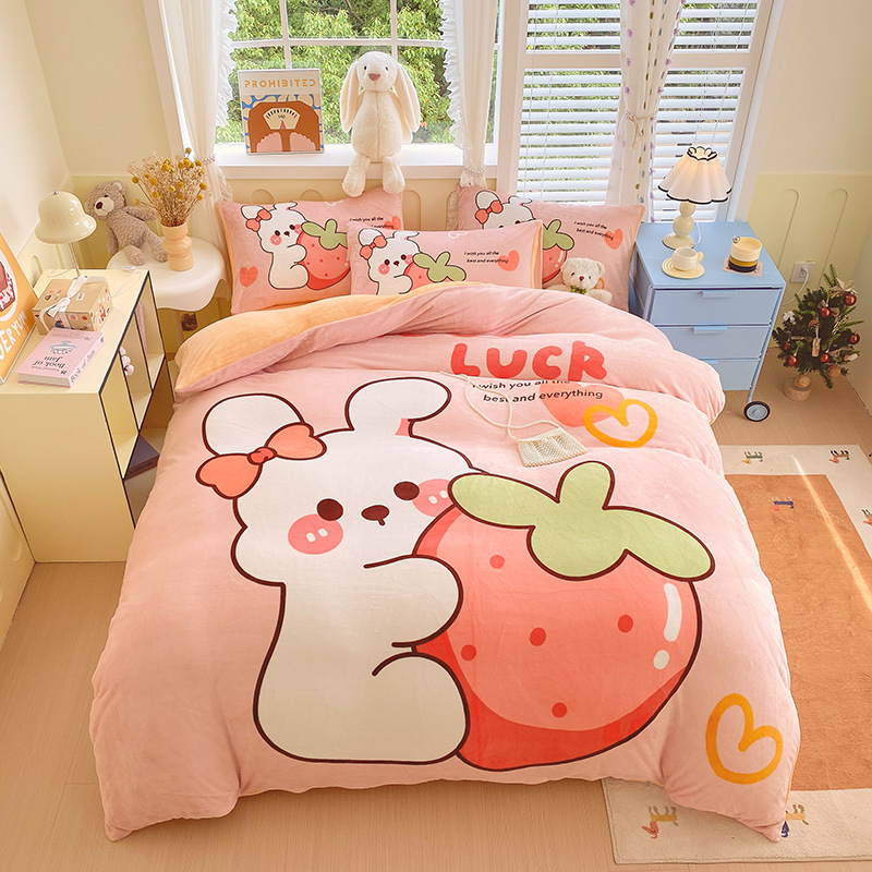 큰 꽃 딸기 토끼