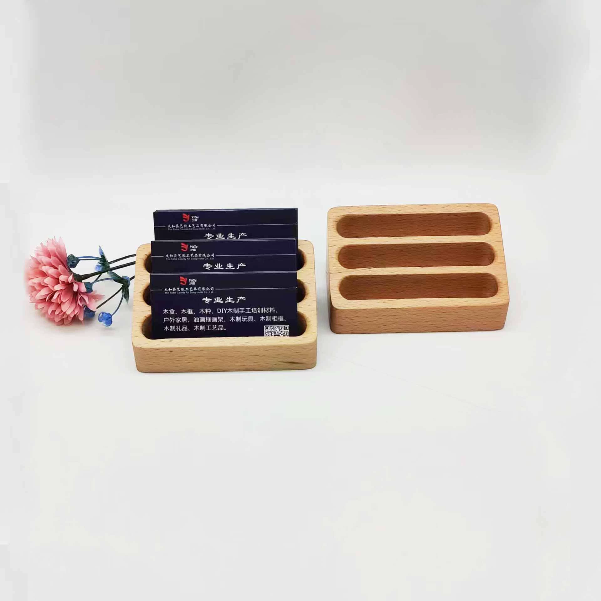 Wooden storage system for business cards