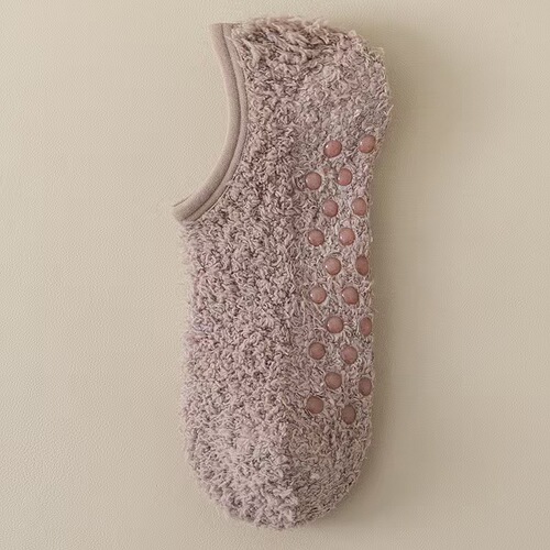Coral Fleece Women's Short Socks Winter Thicken Fleece Warm Plush Women's Socks Floor Socks Silicone Non-Slip Yoga
