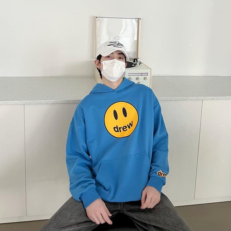 Drew 스마일리 후드티 스카이블루