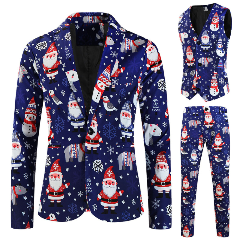 2026 New Cross-Border Christmas 3D Printed Suit Set European Size Casual Suit Three-Piece Set Plus Size Men's Suit 2026 New Cross-Border Christmas 3D Printed Suit Set European Size Casual Suit Three-Piece Set Plus Size Men's Suit