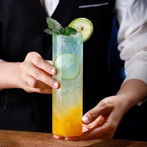 Japanese straight-sided Collins cup cocktail glass highball Hemingway glass Long Island Iced Tea glass highball glass long drink glass long glass