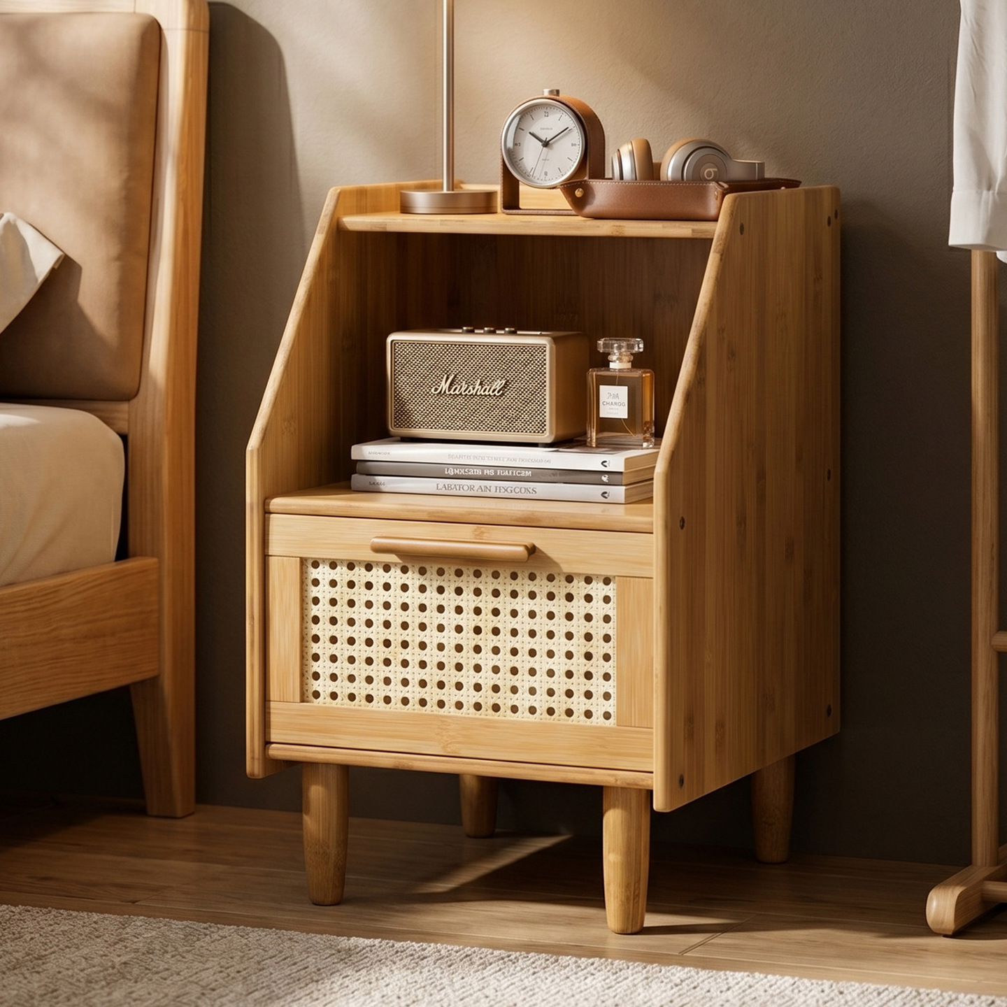 New Solid Wood Bedside Table, Extremely Narrow 30cm Narrow Side Cabinet, Ultra-Narrow Bedside Narrow Gap Cabinet, Small Household Bedroom Cabinet