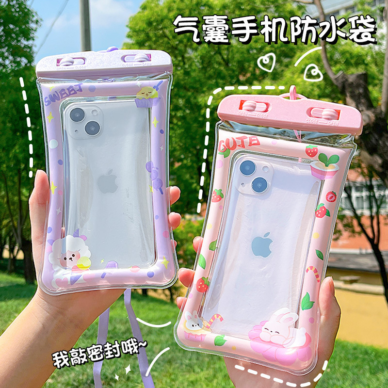 Cartoon Mobile Phone Waterproof Bag Summer Outdoor Swimming and Drifting Touch Screen Waterproof Bag Rider Hanging Neck Mobile Phone Case