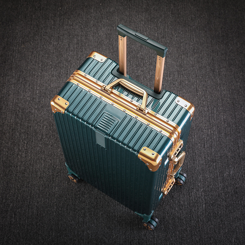 Retro espejo de ángulo recto estilo borde dorado Verde