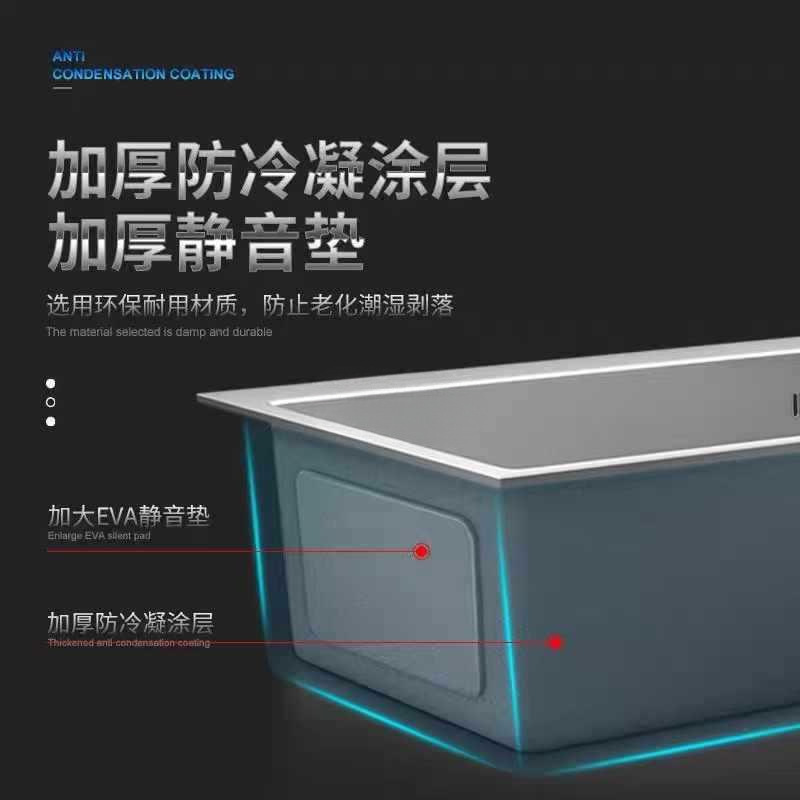 厨房水槽304不锈钢手工拉丝加厚单槽家用洗菜盆洗碗槽水池台下盆|undefined
