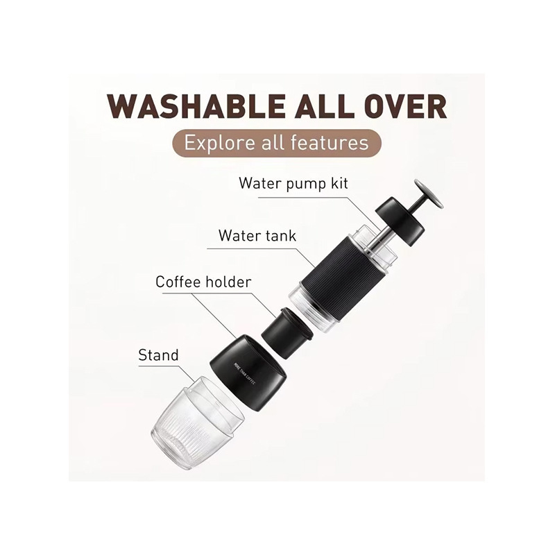 Portable Espresso Coffee Machine High Quality 2 in 1 Design Outdoor Use USB Stainless Steel Simple