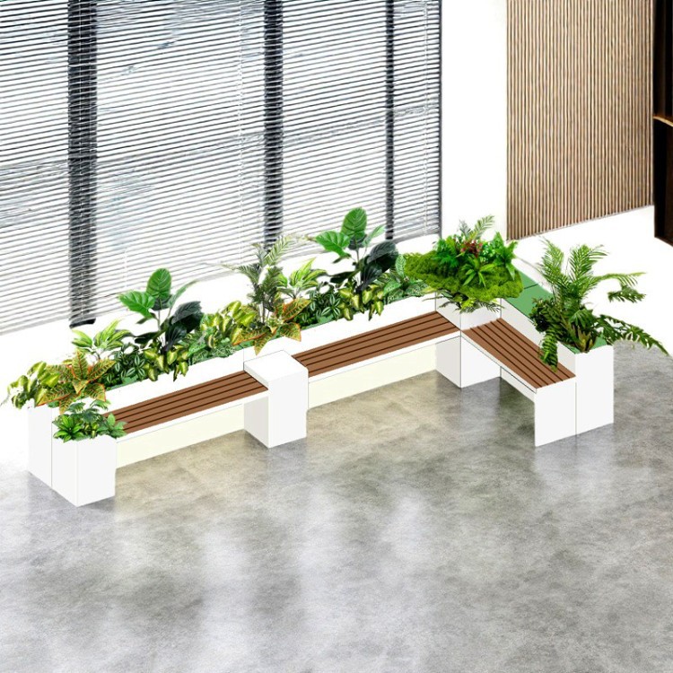 Outdoor waterproof and rust-proof galvanized metal flower box ornament, multi-layer flower stand, garden decoration, potted plant planting box