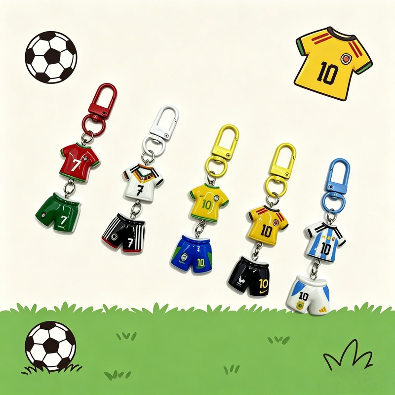 World Cup National Team Jersey Keychain Argentina Brazil Portugal Fan Gift Car Keychain