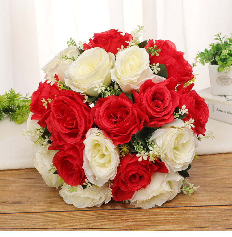 Fournitures De Mariage De Mode Mariée Tenant Des Fleurs Simulation Rose display picture 4