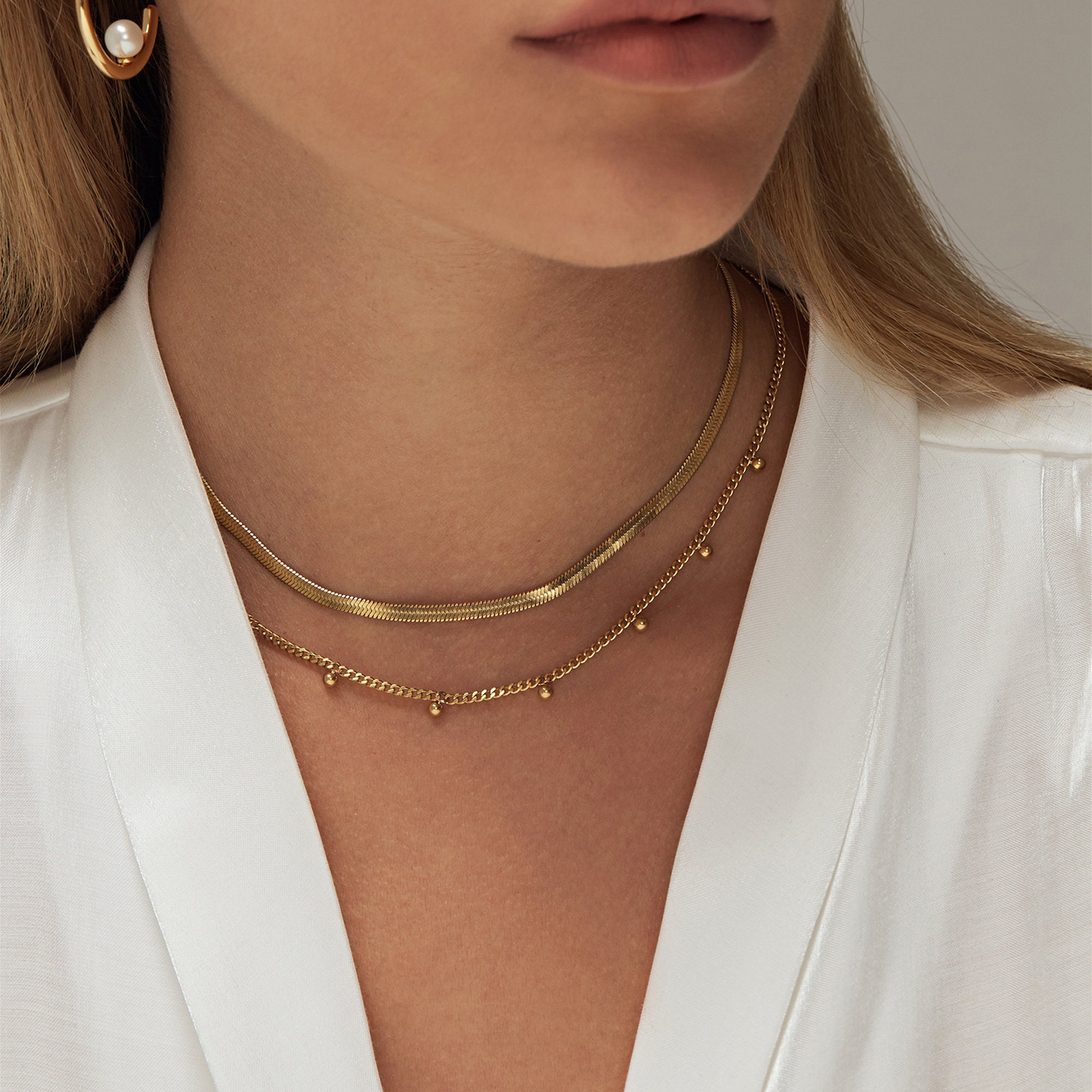 316 Stainless Steel Material 18K Gold Plated 316 Stainless Steel Geometric Solid Color Basic Simple Style Necklace For Women's