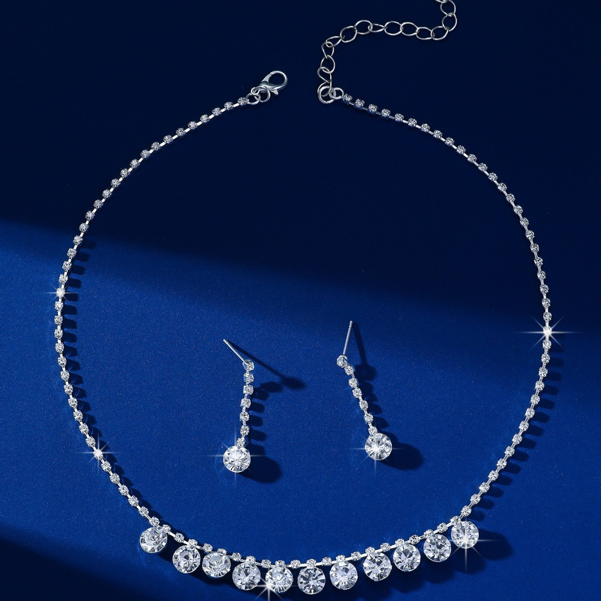 Set collana e orecchini con strass per sposa ed abiti da sera_voghion.com