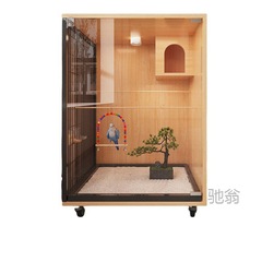 麓f觀賞鳥籠室內辦公室立櫃式豪華鳥籠別墅鳥籠子大號超大號裝飾