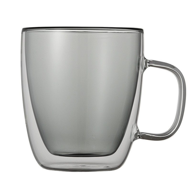 Taza de agua de vidrio de doble capa taza de vidrio en forma de huevo taza de café transparente taza de leche