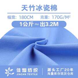 天竹冰瓷棉布料 170g棉拉架汗布棉氨纶弹力面料 T恤时装针织汗布
