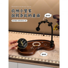 中古风玄关装饰摆件放钥匙收纳进门口法式复古鞋柜软装新中式摆画