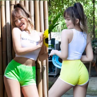 050#新款夏女士短裤热裤欧美女装性感跑步弹力运动短裤瑜伽瑜珈裤