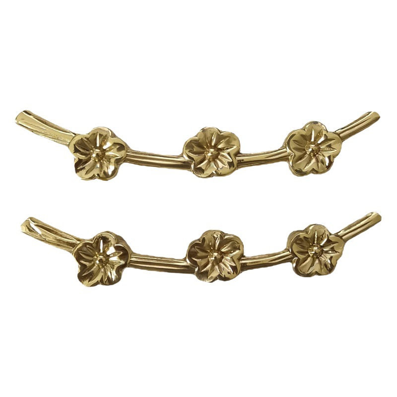 Latón agujero doble ciruela rama cajón gabinete puerta muebles zapato gabinete del vino manija de la manija