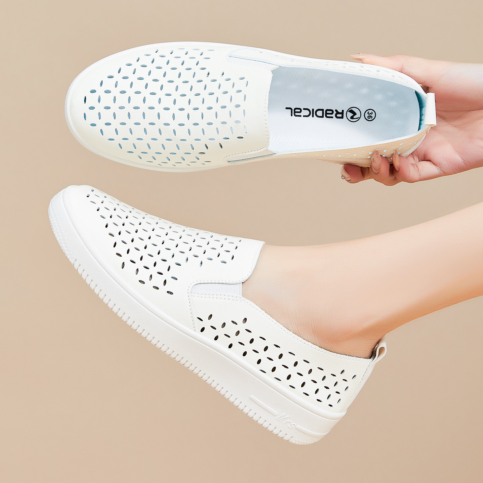 Zapatos de mujer 2026 nuevos zapatos blancos de verano de mujer coreana zapatos casuales al aire libre zapatos simples