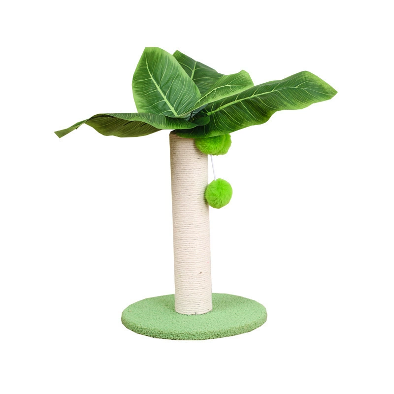 Short leaf cat grab cat climbing frame sisal coconut tree cat toy small non-ground cat scratching column prevent cat scratching