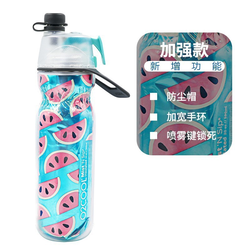 喷雾水杯塑料保冷户外运动水杯儿童可挤压O2CO美国OL便携喷健身|undefined