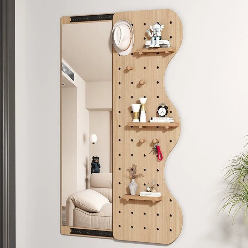 Настенное перфорированное зеркало с невидимой системой открывания, скрытое зеркало в полный рост для прихожей, зеркало для дома