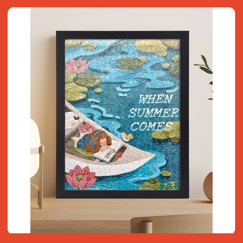 ✅ Puzzle Photo Frame 1000 Pieces 70X50X75 Picture Frame Mounting 300 Pieces 500 Pieces 2000 Pieces Flat Picture Frame Customization