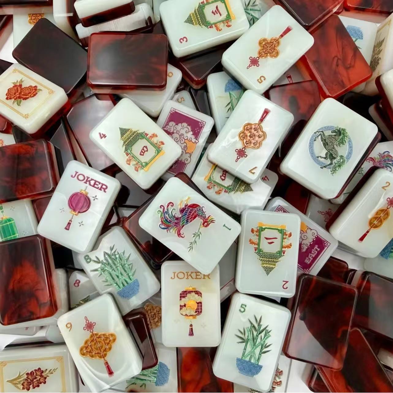 American Fire Fortune Acrylic American Mahjong, American-style English Number Mahjong, Personalized Creative Hand-Crafted Mahjong