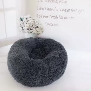 厂家直供秋冬圆形长毛毛绒狗窝猫咪床垫子中小型犬狗窝狗狗猫咪窝