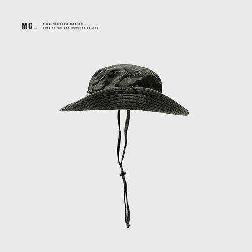 Japanese streetwear distressed fisherman hat for men and women, unisex bucket hat, Western cowboy sun protection outdoor climbing fishing hat