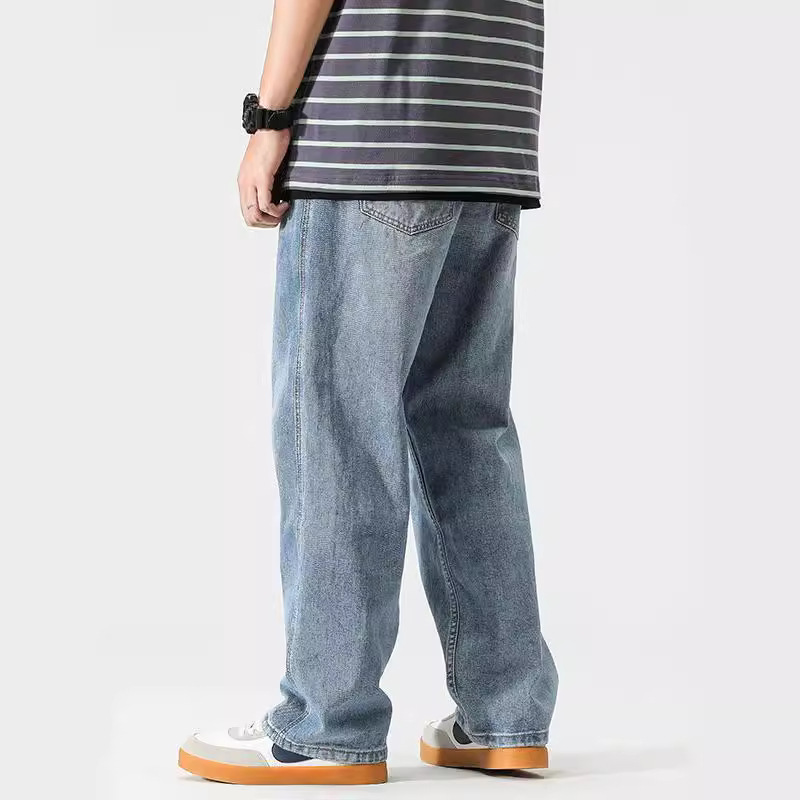 Xxbro ropa de hombre # jeans para hombre tendencia japonesa recto de color claro retro pantalones de papá de pierna ancha pantalones largos de todo fósforo