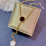 Элитное дизайнерское двусторонное ожерелье из нержавеющей стали с кисточками, свитер для влюбленных, толстовка, легкий роскошный стиль